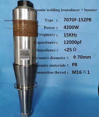 Transducteur ultrasonique piézoélectrique de soudure de 4200w 15k